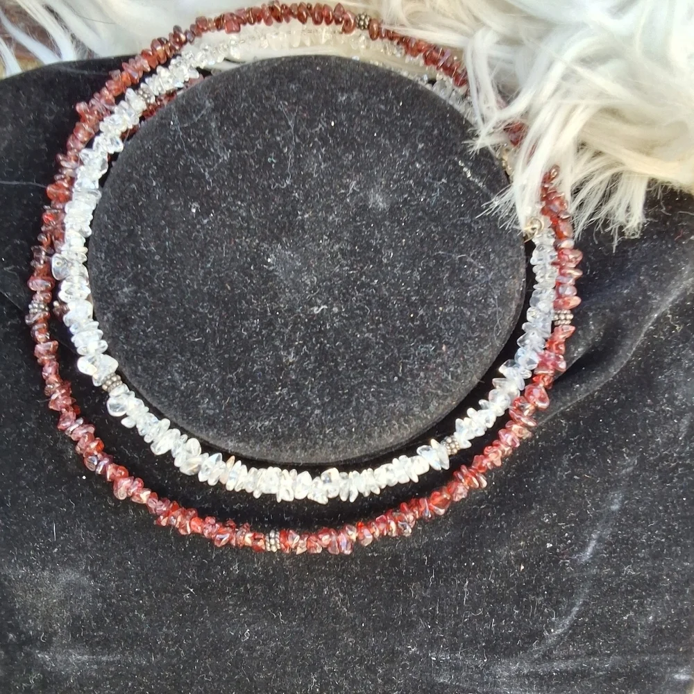 Vintage Garnet and Quartz‎ choker